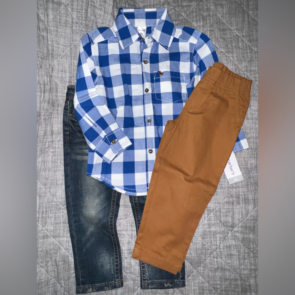 Toddler clothing-2 pants and long sleeve set